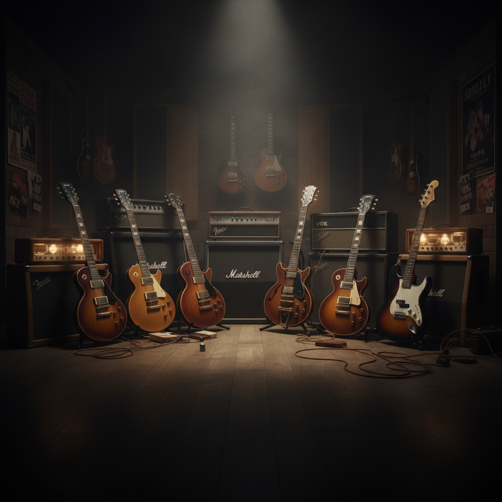 Vintage Guitars Background
