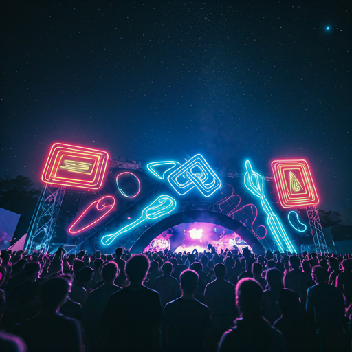 フェスティバル会場の夜景