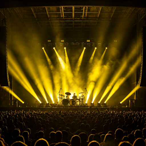 コンサートステージのシルエット