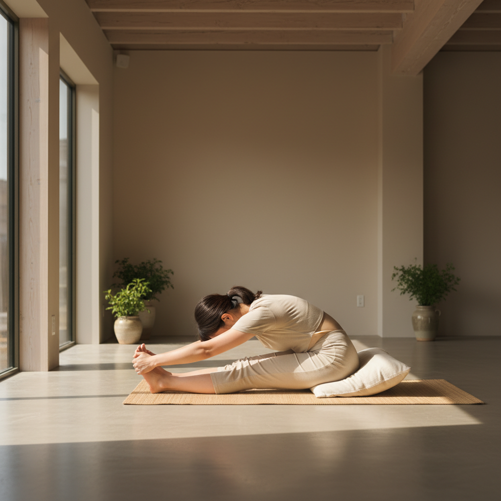 Japanese woman yoga stretch