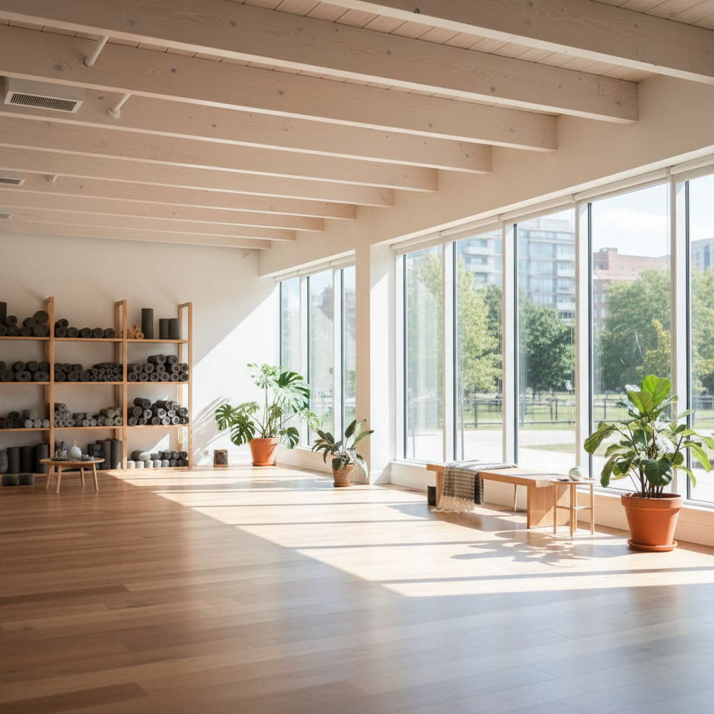 Modern yoga studio interior